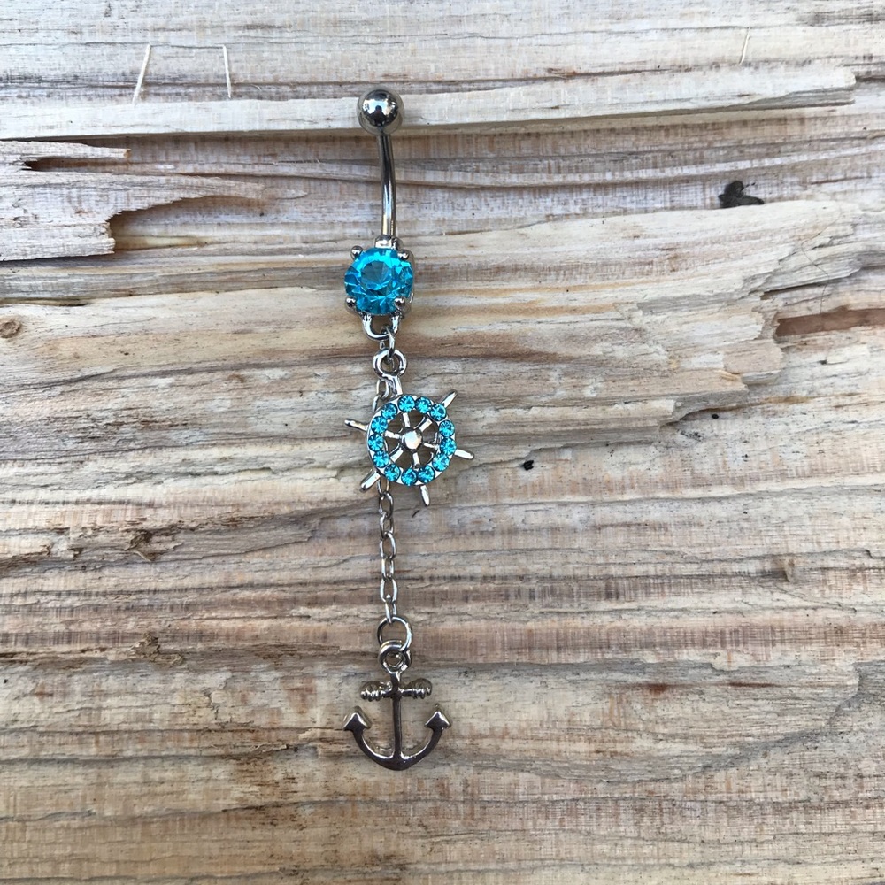 Blue Anchor‎ Belly Button Navel Ring